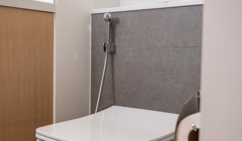 Idroscopino igienico installato accanto al WC