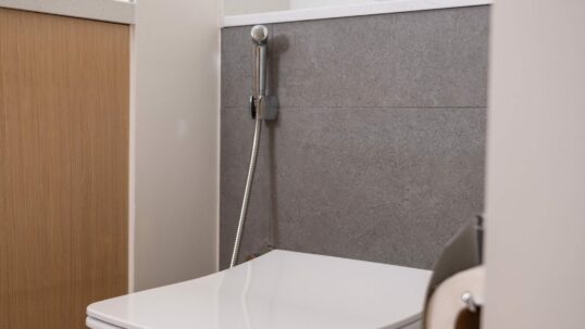 Idroscopino igienico installato accanto al WC